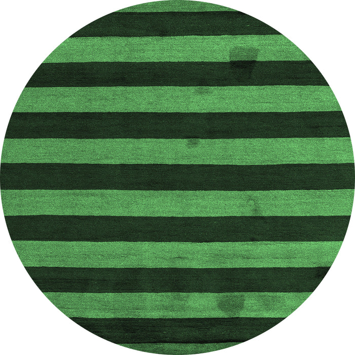 Round Machine Washable Oriental Emerald Green Modern Area Rugs, wshabs4721emgrn