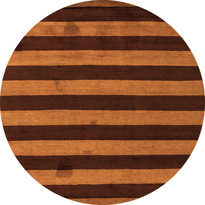 Round Machine Washable Oriental Orange Modern Area Rugs, wshabs4721org