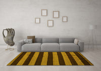 Machine Washable Oriental Yellow Modern Rug, wshabs4721yw