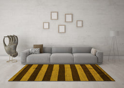 Machine Washable Oriental Yellow Modern Rug in a Living Room, wshabs4721yw