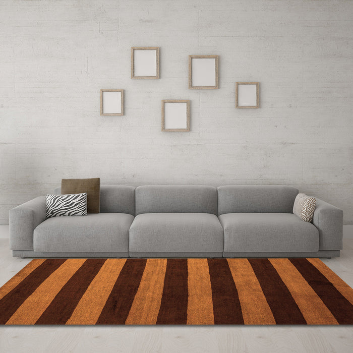 Machine Washable Oriental Orange Modern Area Rugs in a Living Room, wshabs4722org