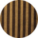 Round Oriental Brown Modern Rug, abs4722brn