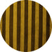 Round Oriental Yellow Modern Rug, abs4722yw