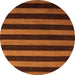 Round Oriental Orange Modern Rug, abs4722org