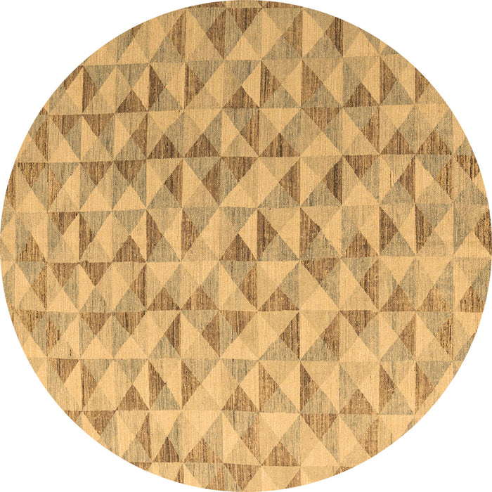 Round Machine Washable Oriental Brown Modern Rug, wshabs4723brn