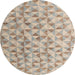 Round Machine Washable Abstract Brown Rug, wshabs4723