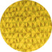 Round Machine Washable Oriental Yellow Modern Rug, wshabs4723yw