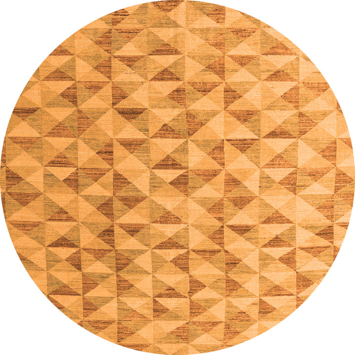 Round Oriental Orange Modern Rug, abs4723org