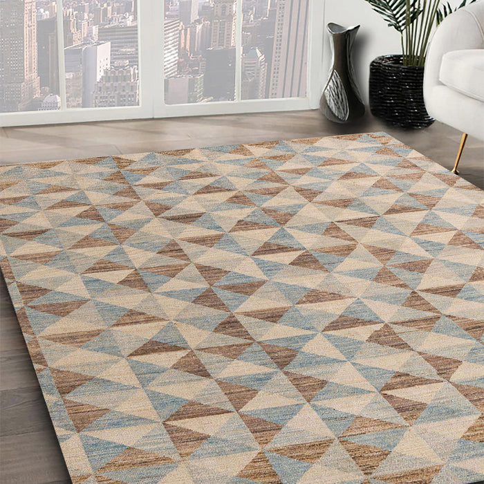 Abstract Brown Oriental Rug in Family Room, abs4723