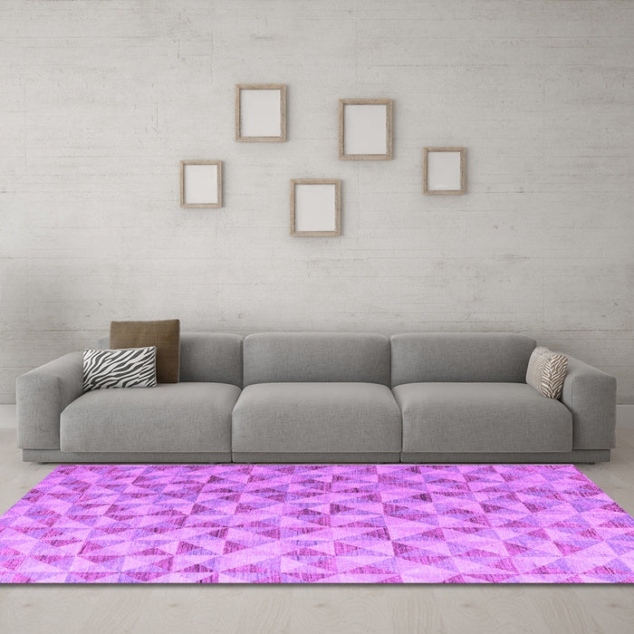 Machine Washable Oriental Purple Modern Area Rugs in a Living Room, wshabs4723pur