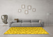 Machine Washable Oriental Yellow Modern Rug in a Living Room, wshabs4723yw