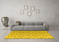 Machine Washable Oriental Yellow Modern Rug, wshabs4723yw