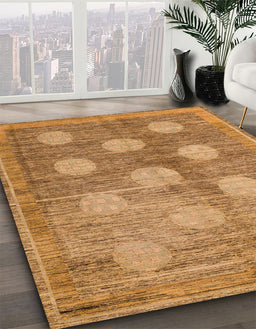 Machine Washable Abstract Orange Rug in a Family Room, wshabs4724