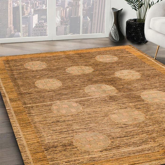 Machine Washable Abstract Orange Rug in a Family Room, wshabs4724