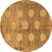 Round Oriental Brown Modern Rug, abs4724brn