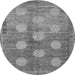 Round Machine Washable Oriental Gray Modern Rug, wshabs4724gry