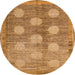 Round Abstract Orange Oriental Rug, abs4724