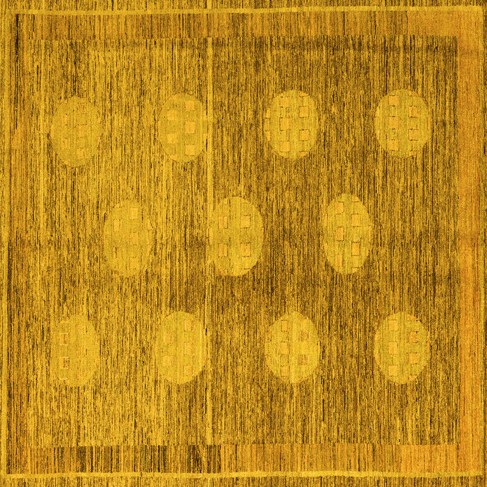 Square Machine Washable Oriental Yellow Modern Rug, wshabs4724yw