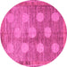 Round Oriental Pink Modern Rug, abs4724pnk