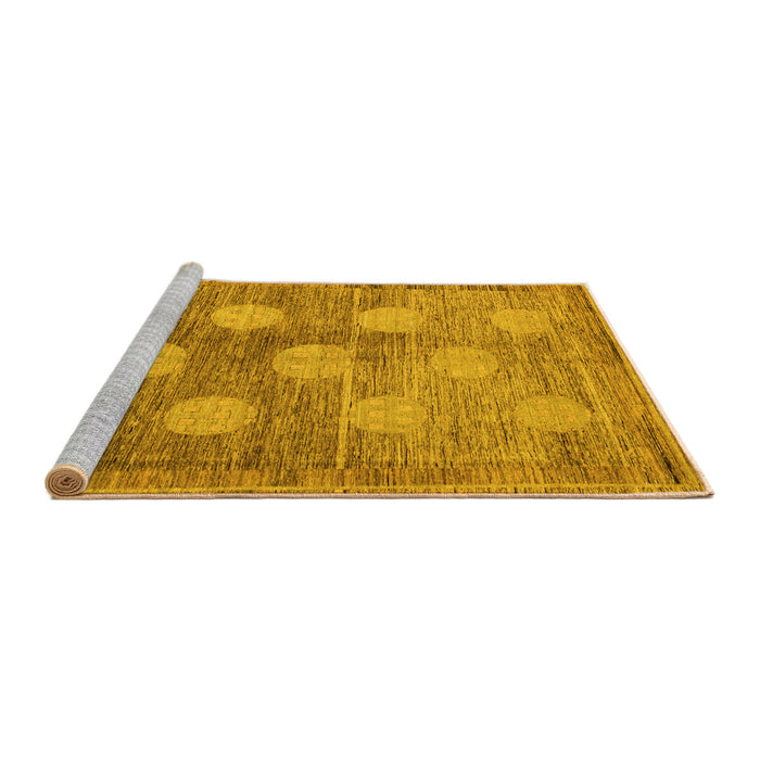 Sideview of Machine Washable Oriental Yellow Modern Rug, wshabs4724yw