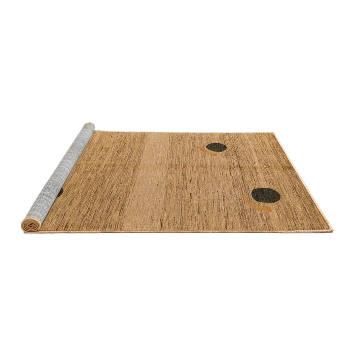 Sideview of Machine Washable Abstract Orange Rug, wshabs4725