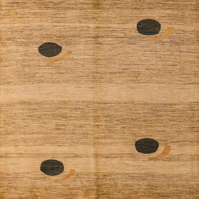 Square Machine Washable Abstract Orange Rug, wshabs4725