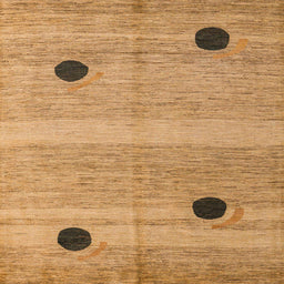 Square Abstract Orange Oriental Rug, abs4725