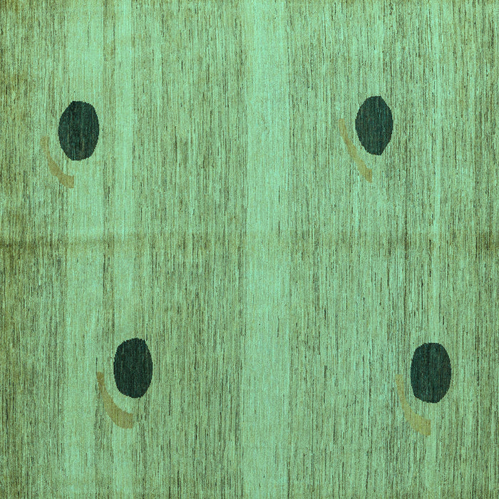 Square Machine Washable Oriental Turquoise Modern Area Rugs, wshabs4725turq