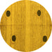 Round Oriental Yellow Modern Rug, abs4725yw