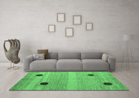 Machine Washable Oriental Emerald Green Modern Rug, wshabs4725emgrn