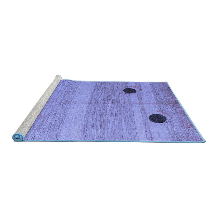 Sideview of Machine Washable Oriental Blue Modern Rug, wshabs4725blu