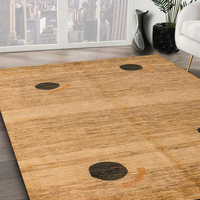 Abstract Orange Oriental Rug in Family Room, abs4725