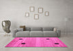 Machine Washable Oriental Pink Modern Rug in a Living Room, wshabs4725pnk