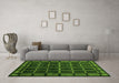 Machine Washable Oriental Green Modern Area Rugs in a Living Room,, wshabs4726grn