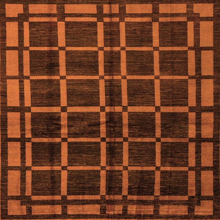 Square Machine Washable Oriental Orange Modern Area Rugs, wshabs4726org