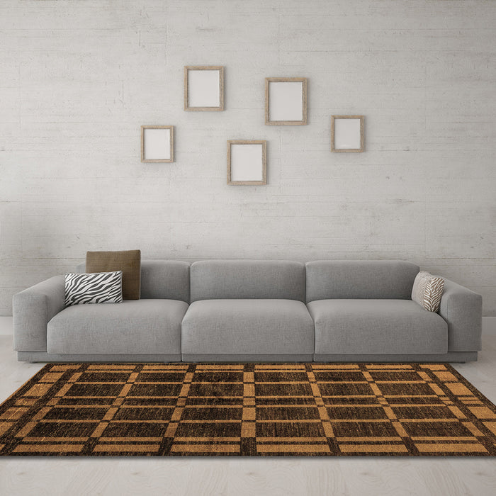 Machine Washable Oriental Brown Modern Rug in a Living Room,, wshabs4726brn