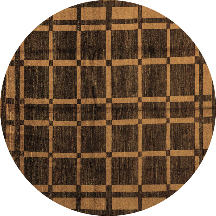 Round Machine Washable Oriental Brown Modern Rug, wshabs4726brn
