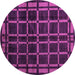 Round Machine Washable Oriental Purple Modern Area Rugs, wshabs4726pur