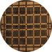 Round Oriental Brown Modern Rug, abs4726brn