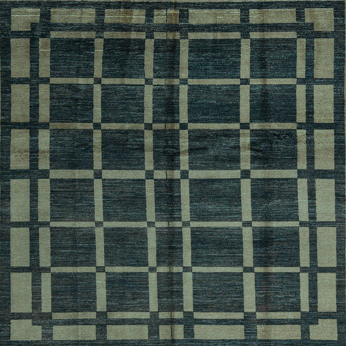 Square Oriental Light Blue Modern Rug, abs4726lblu