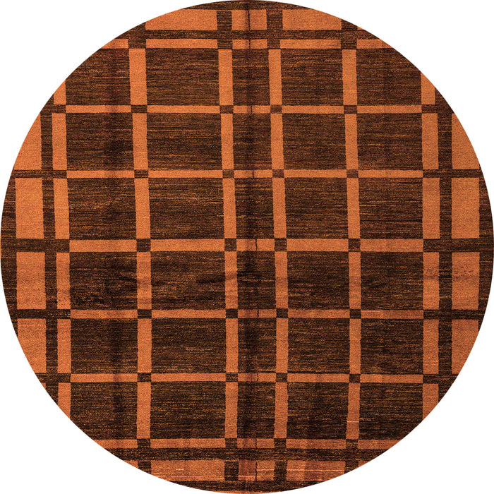 Round Oriental Orange Modern Rug, abs4726org