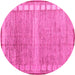 Round Oriental Pink Modern Rug, abs4727pnk