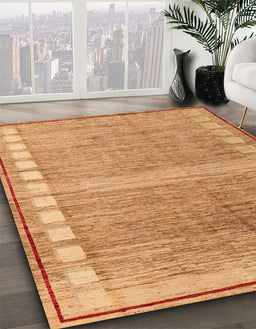 Machine Washable Abstract Orange Rug in a Family Room, wshabs4727