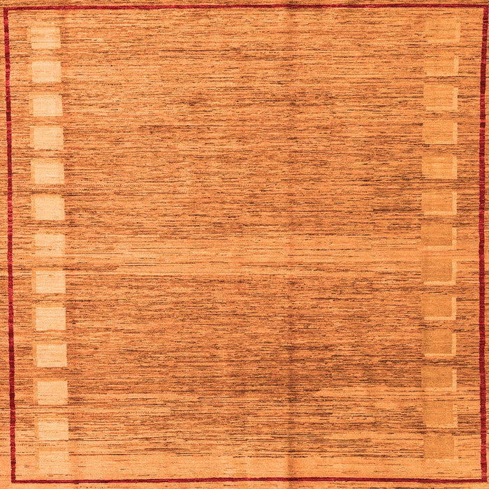 Square Machine Washable Oriental Orange Modern Area Rugs, wshabs4727org