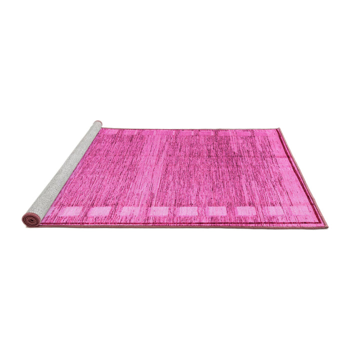 Sideview of Machine Washable Oriental Pink Modern Rug, wshabs4727pnk