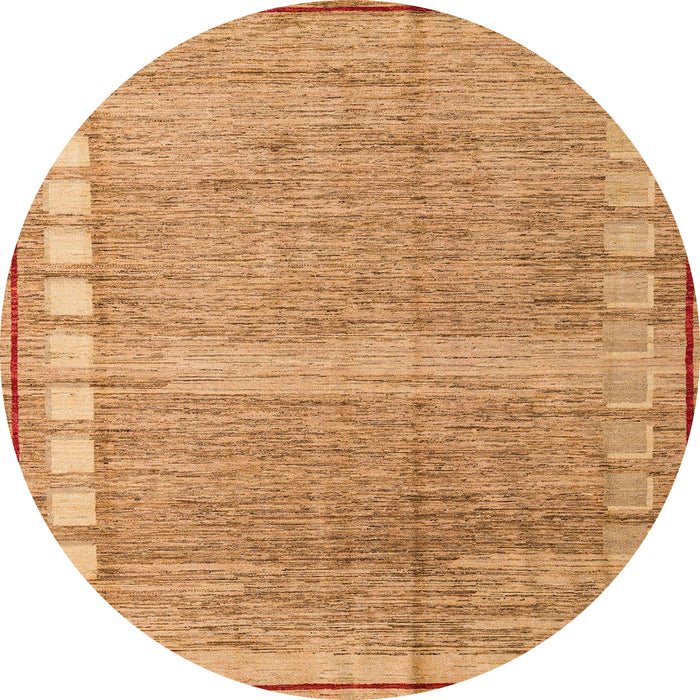 Round Machine Washable Abstract Orange Rug, wshabs4727