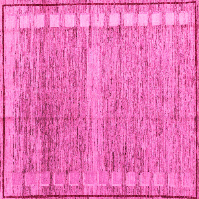 Square Machine Washable Oriental Pink Modern Rug, wshabs4727pnk