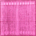 Square Machine Washable Oriental Pink Modern Rug, wshabs4727pnk