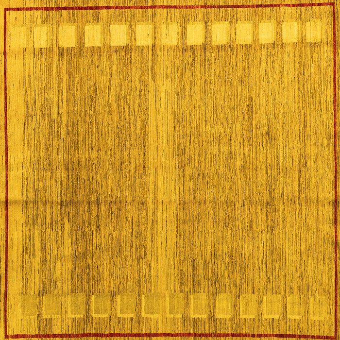 Square Machine Washable Oriental Yellow Modern Rug, wshabs4727yw