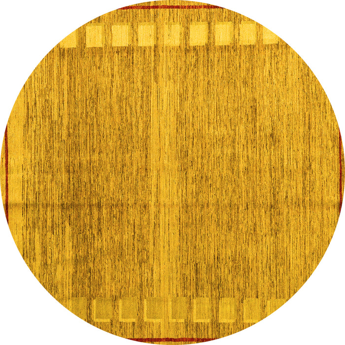 Round Oriental Yellow Modern Rug, abs4727yw